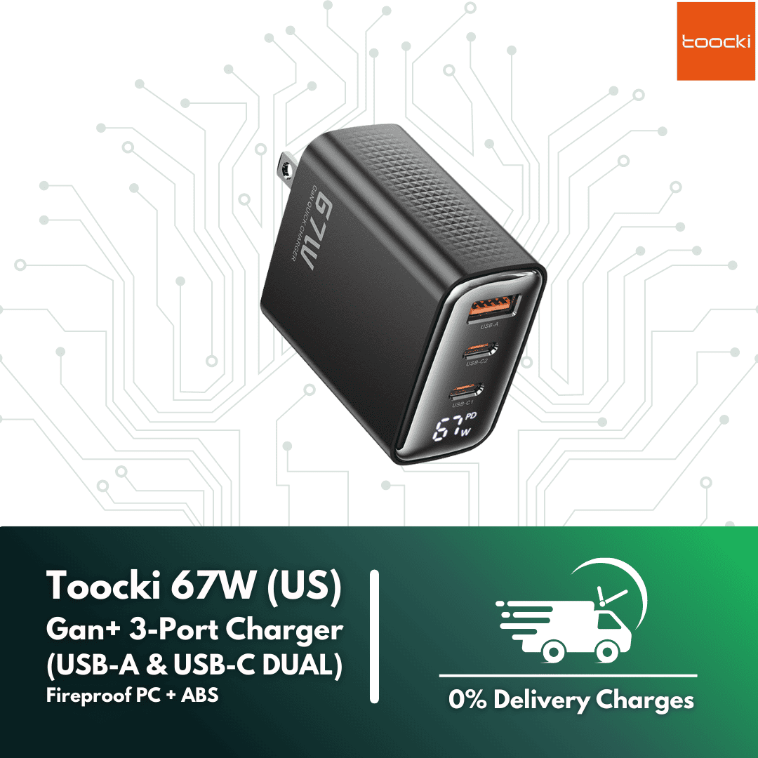 Toocki 67W (US) Gan+ 3-Port Charger (USB-A & USB-C DUAL) Fireproof PC + ABS_20251126_012523_0052