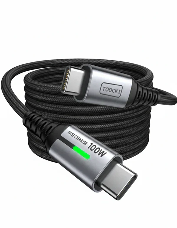 100W Type-C fast charging cable premium braided nylon durable power delivery charging cable